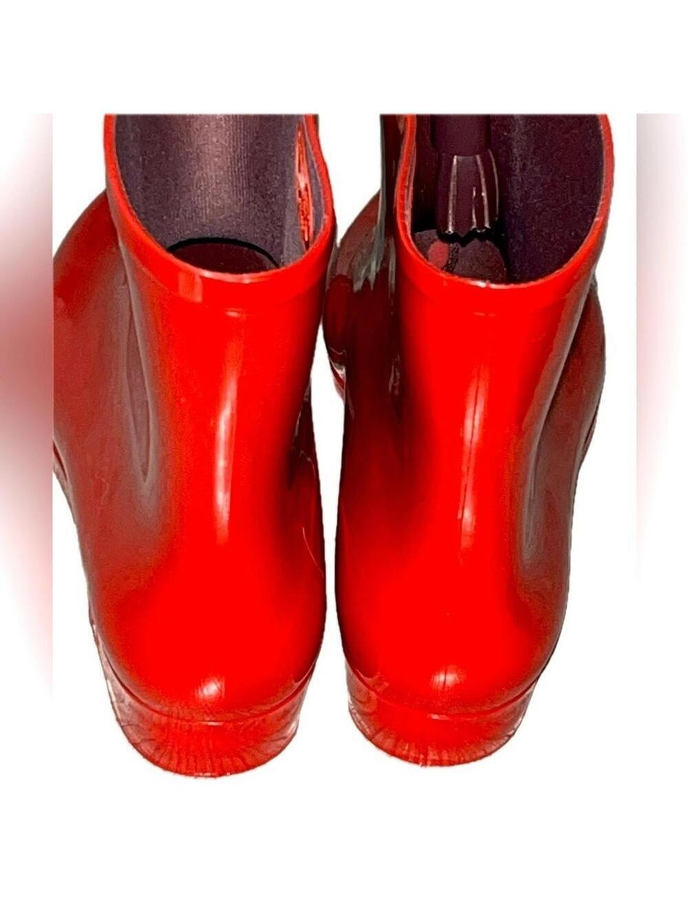 NWOT Vivienne Westwood x Melissa Rain Boots Women’s Size 8, Red, Made in Brazil - Picture 4 of 10